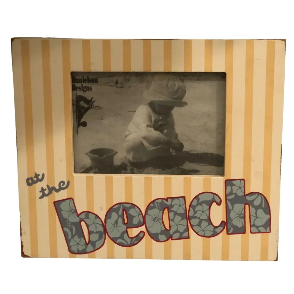 Beach Coastal Striped Picture Frame 4x6